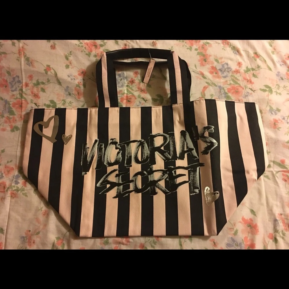 Victoria’s Secret Zip top striped tote